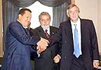 Presidents Chvez, Lula and Kirchner 