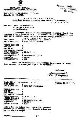 And so, of course, he has got (officialy) another Croatian passport